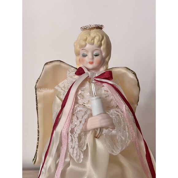 Vintage Merry Midget Angel Christmas Tree Topper GE 10 Light Set 9" Tall - Picture 5 of 10